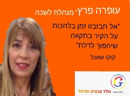 תמונה של עפרה פרץ אל תבזבזו זמן בלהכות על הקיר בתקווה שיהפוך לדלת